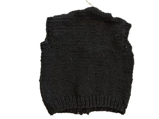 PLAIN BLACK GILET - 1-2 YEARS