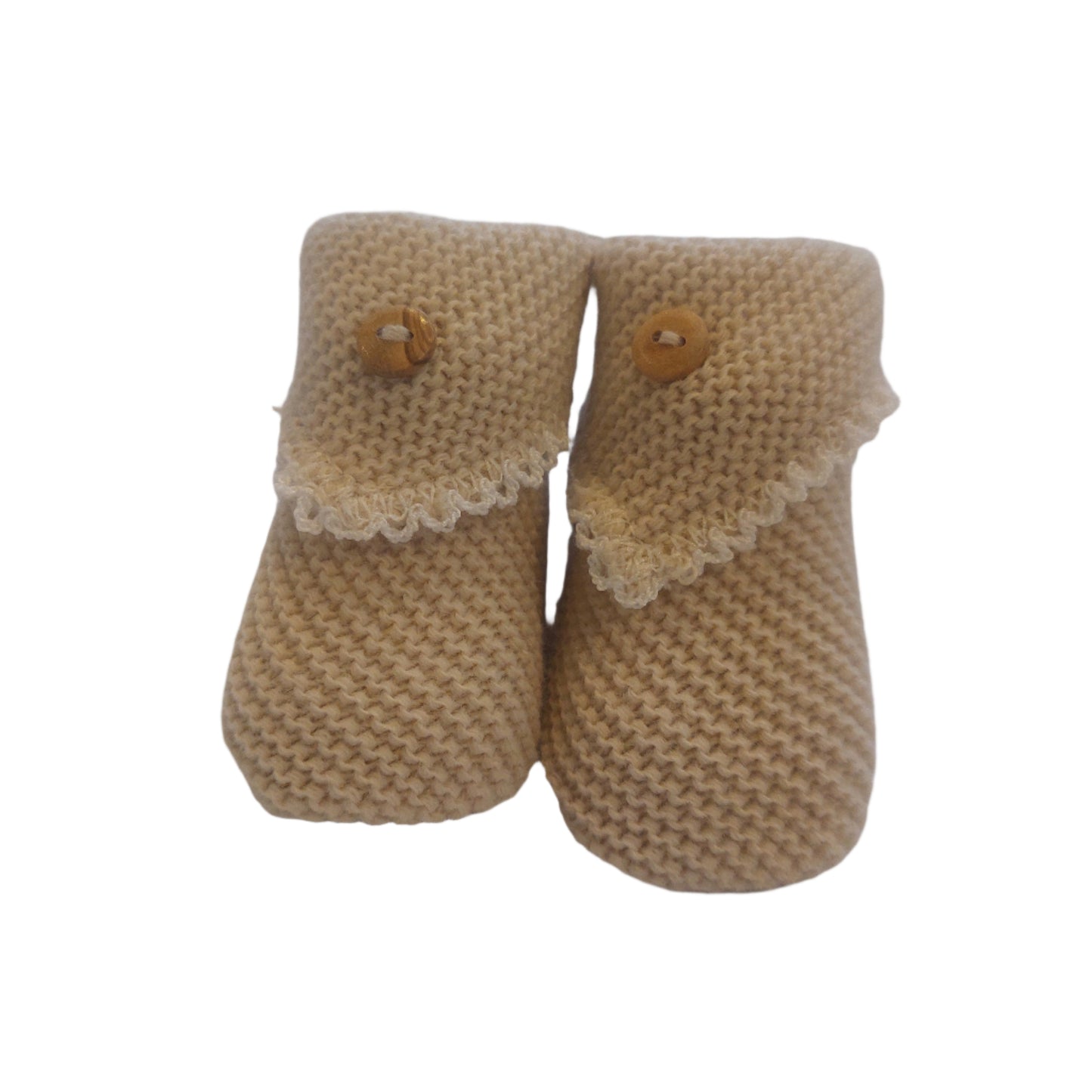 CROCHET KNIT BOOTIES WITH BUTTON - 3 COLOURS