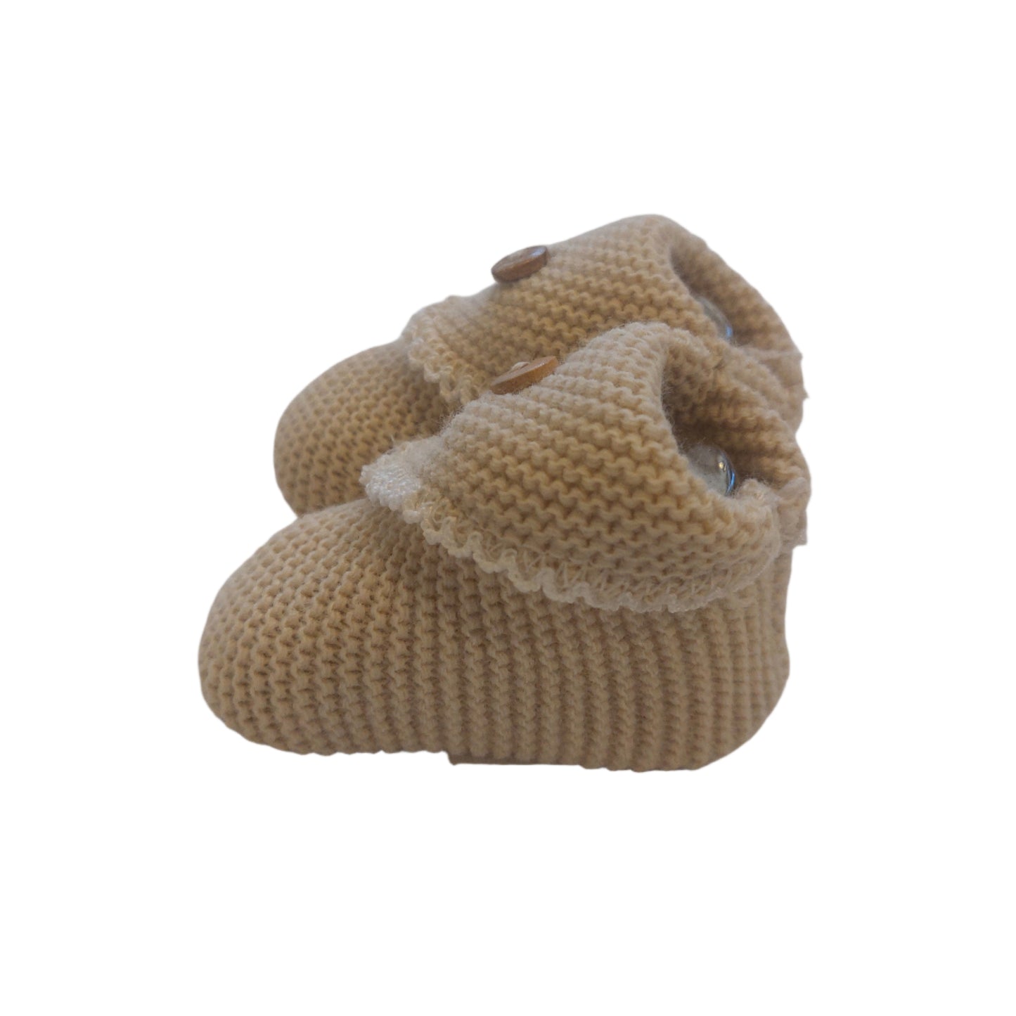 CROCHET KNIT BOOTIES WITH BUTTON - 3 COLOURS