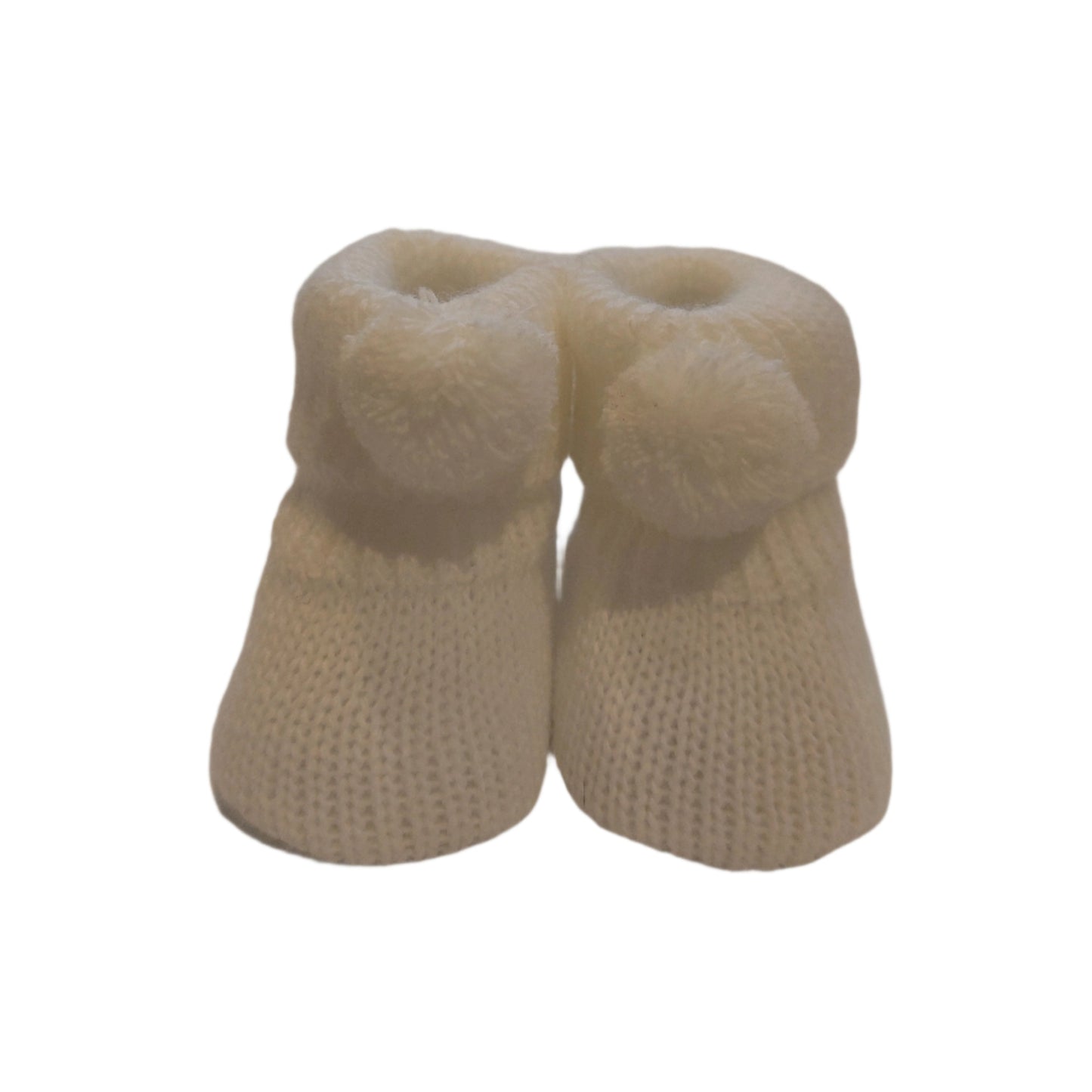 KNITTED BOTTIES WITH POMPOM - 4 COLOURS
