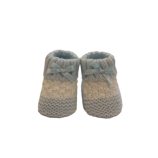 KNITTED BOOTIES WITH BOW - 4 COLOURS