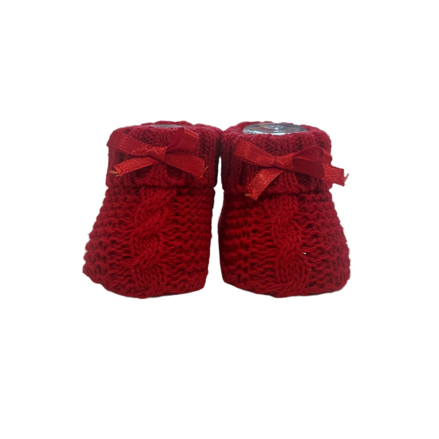 KNITTED BOOTIES WITH BOW - 4 COLOURS