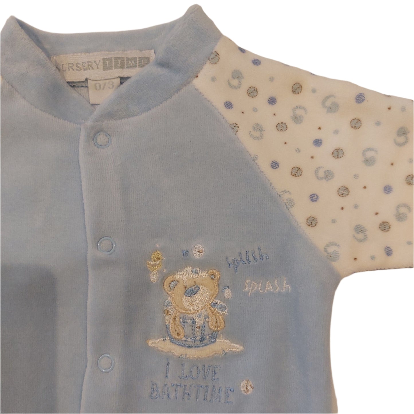 BATHTIME VELOUR ONSIE - Soft Cotton Blend Baby Sleepsuit (0β6 Months), PINK, BLUE