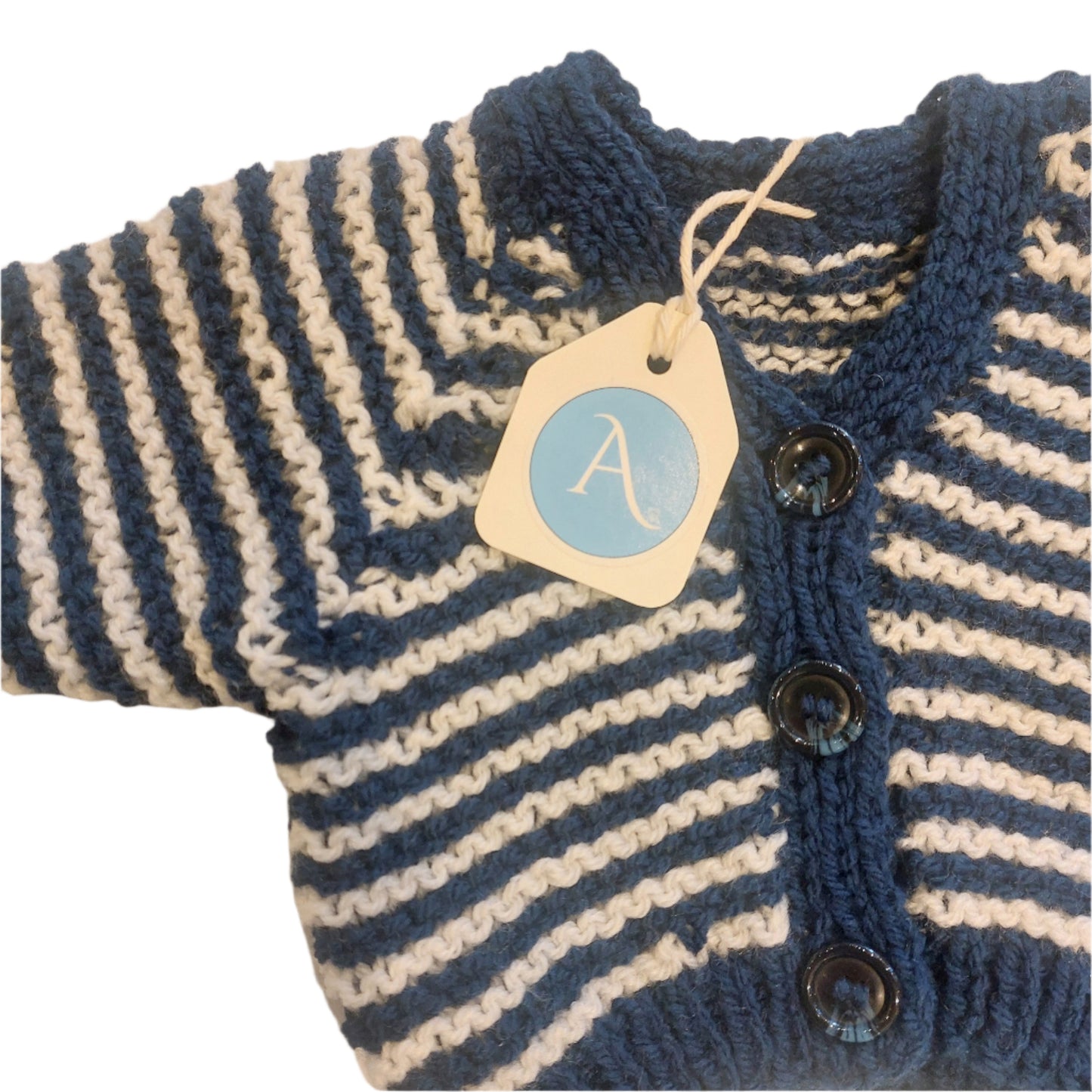 KNITTED STRIPE CARDIGAN - 3 COLOURS 6-12 MONTHS