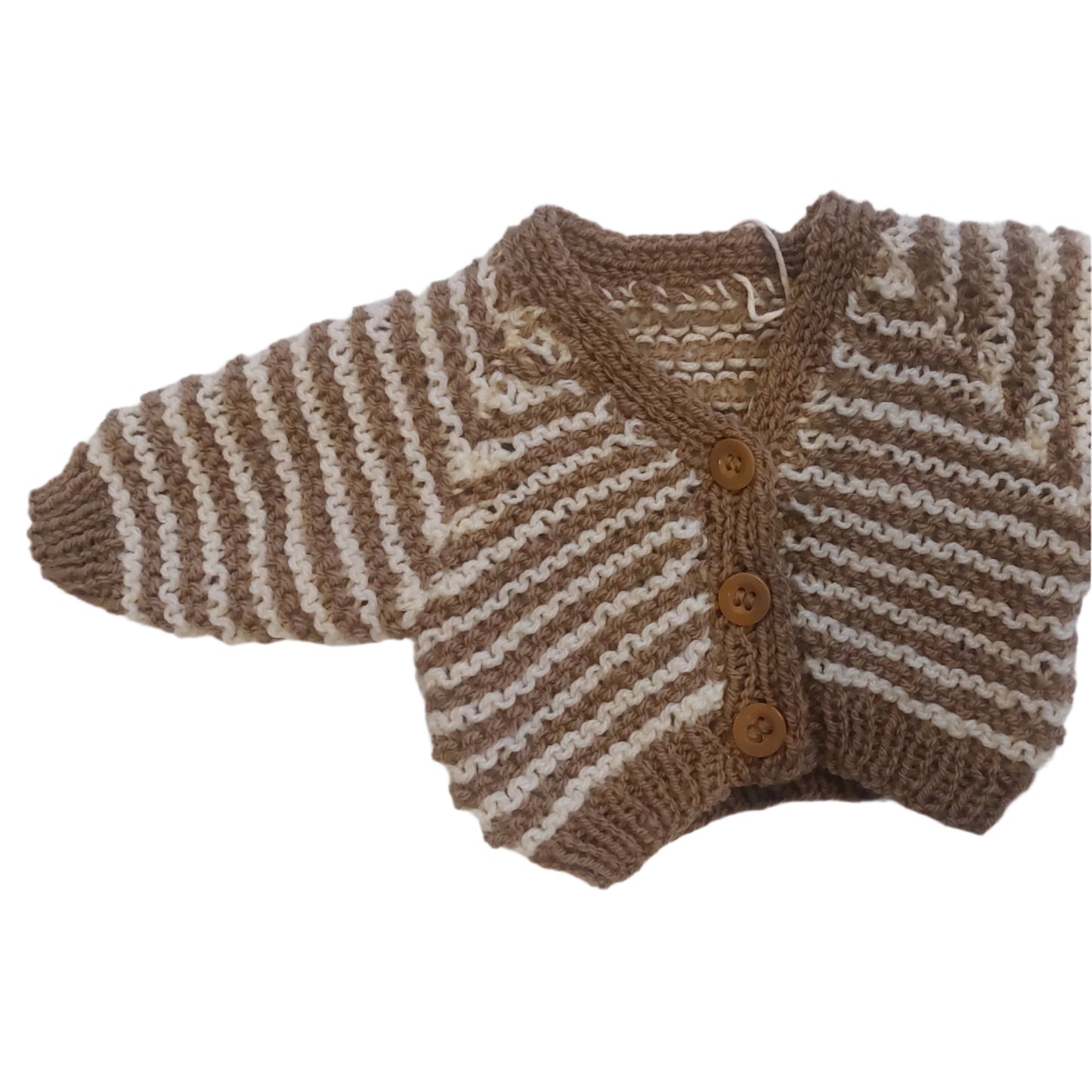 KNITTED STRIPE CARDIGAN - 3 COLOURS 6-12 MONTHS