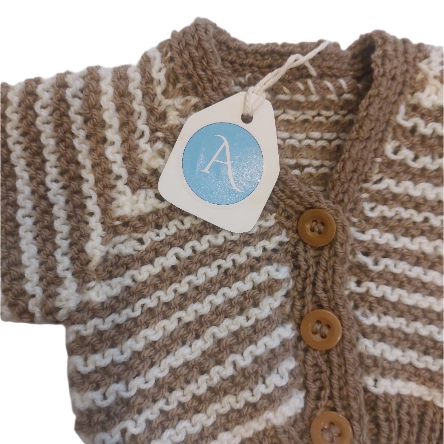 KNITTED STRIPE CARDIGAN - 3 COLOURS 6-12 MONTHS