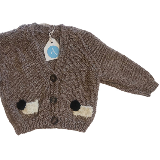 SHEEP CARDIGAN - TAUPE 1-2 YEARS