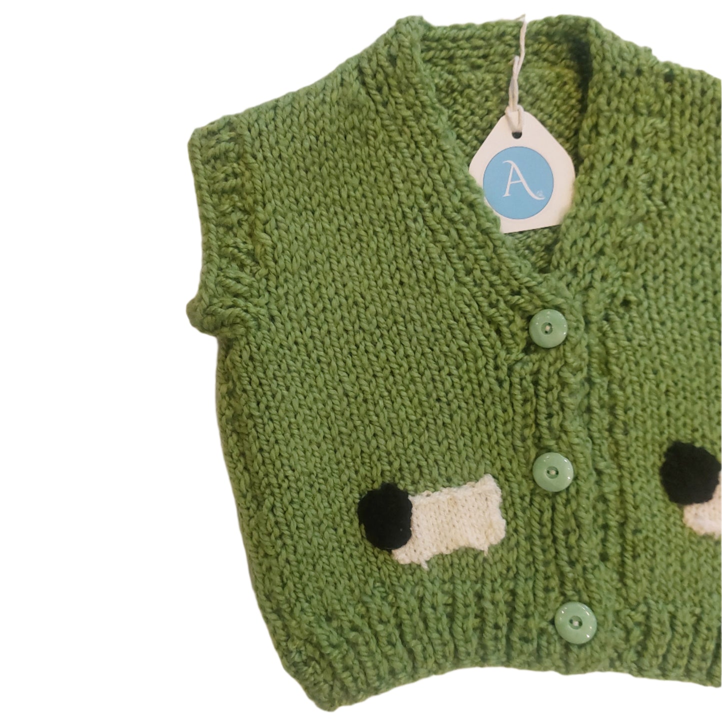 SHEEP VEST - GRASS GREEN 2-3 YEARS