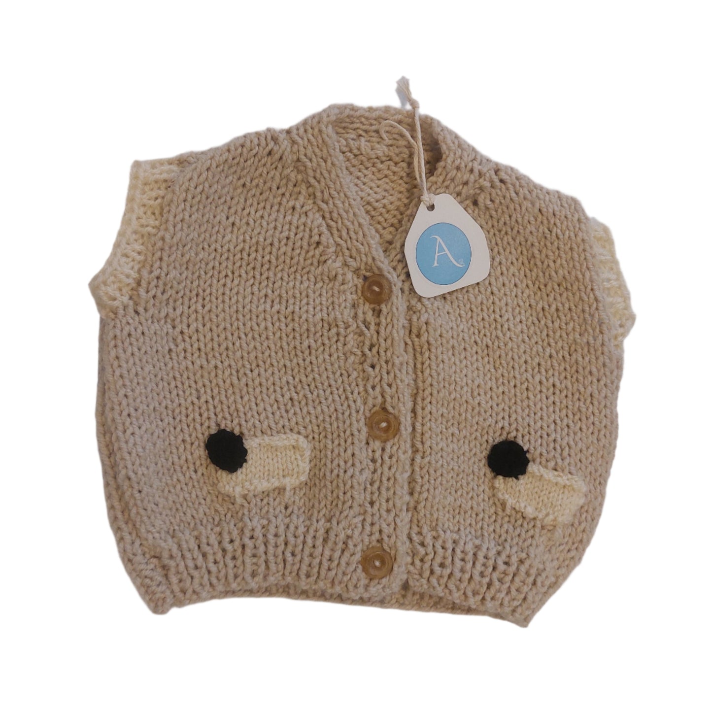 SHEEP VEST - TAUPE CREAM 1-2 YEARS