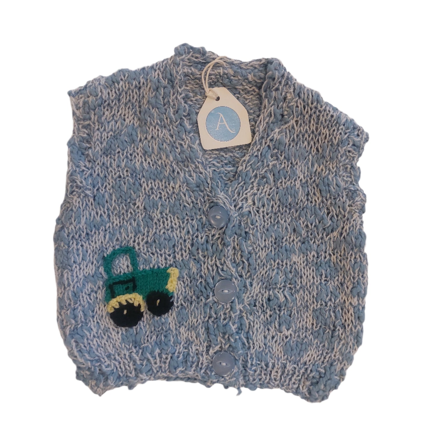 TRACTOR VEST - MOTTLED BLUE 2-3 YEARS