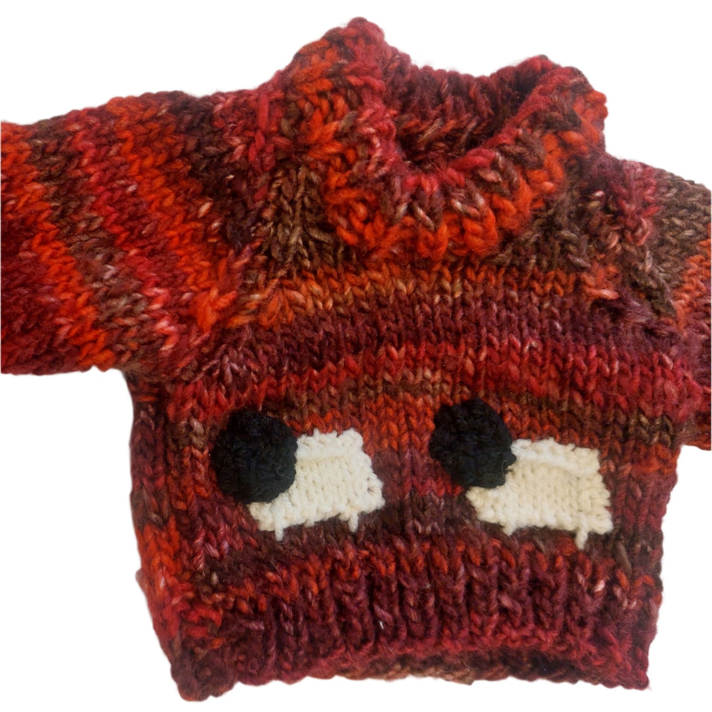 KNITTED SHEEP JUMPER - RED OMBRE NEWBORN