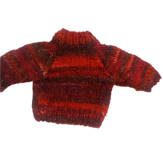 KNITTED SHEEP JUMPER - RED OMBRE NEWBORN