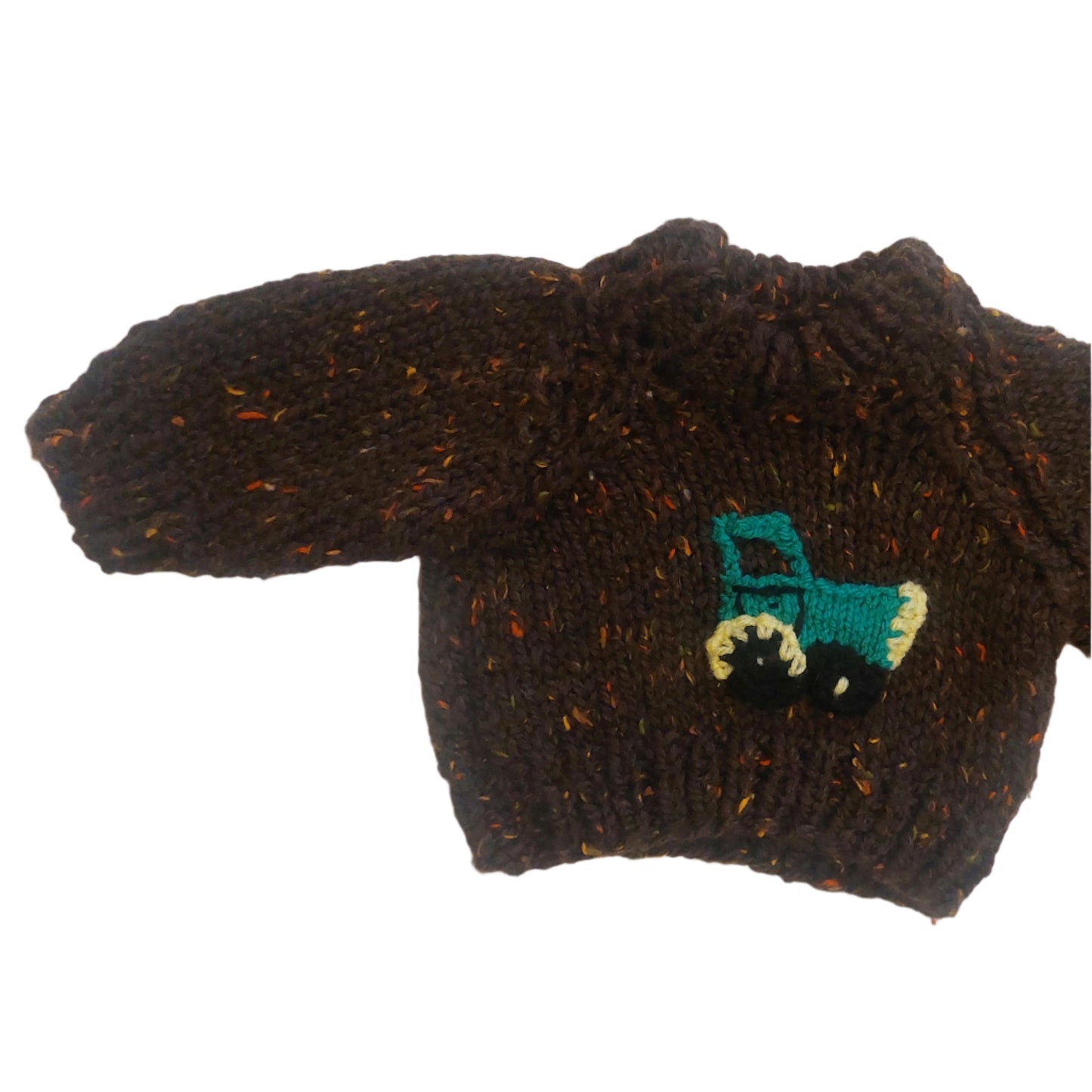TRACTOR JUMPER - SPECKLED CHOCOLATE 3-6 MONTHS
