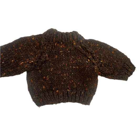 TRACTOR JUMPER - SPECKLED CHOCOLATE 3-6 MONTHS