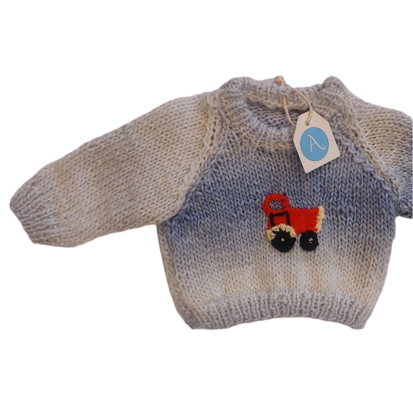 TRACTOR JUMPER - BLUE OMBRE 6-12 MONTHS