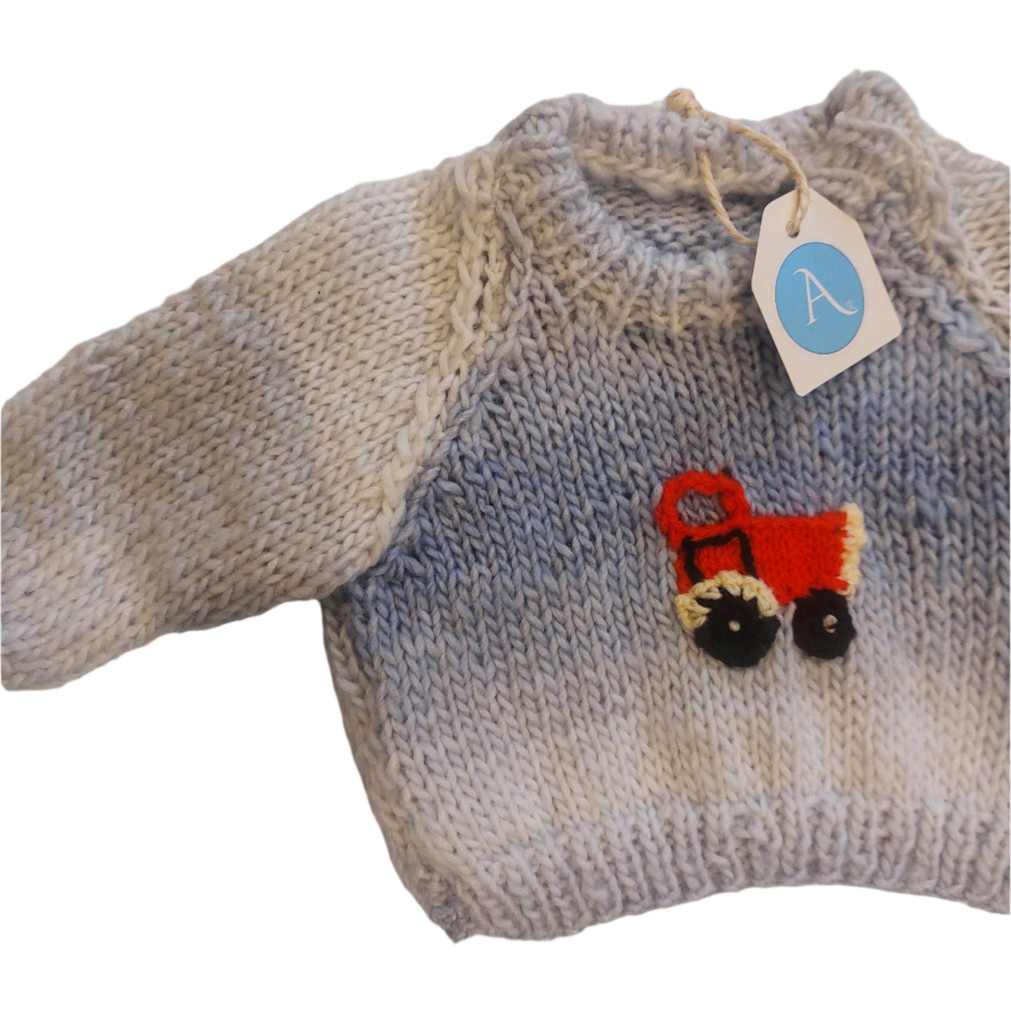 TRACTOR JUMPER - BLUE OMBRE 6-12 MONTHS