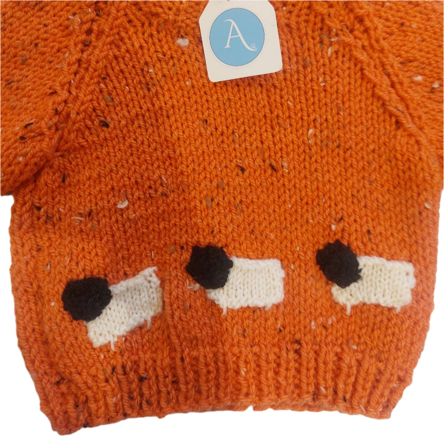 SHEEP JUMPER - SPECKLED ORANGE 1-2 YEARS