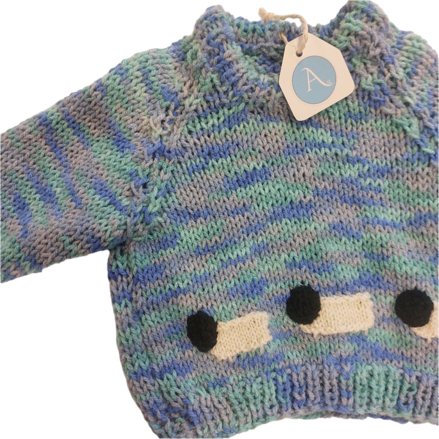 SHEEP JUMPER - OCEAN WAVE BLUE 1-2 YEARS
