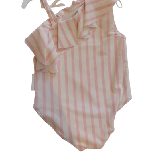 RUFFLE SWIMSUIT WITH SUNGLASSES SET - PINK STRIPE | NURSERY TIME