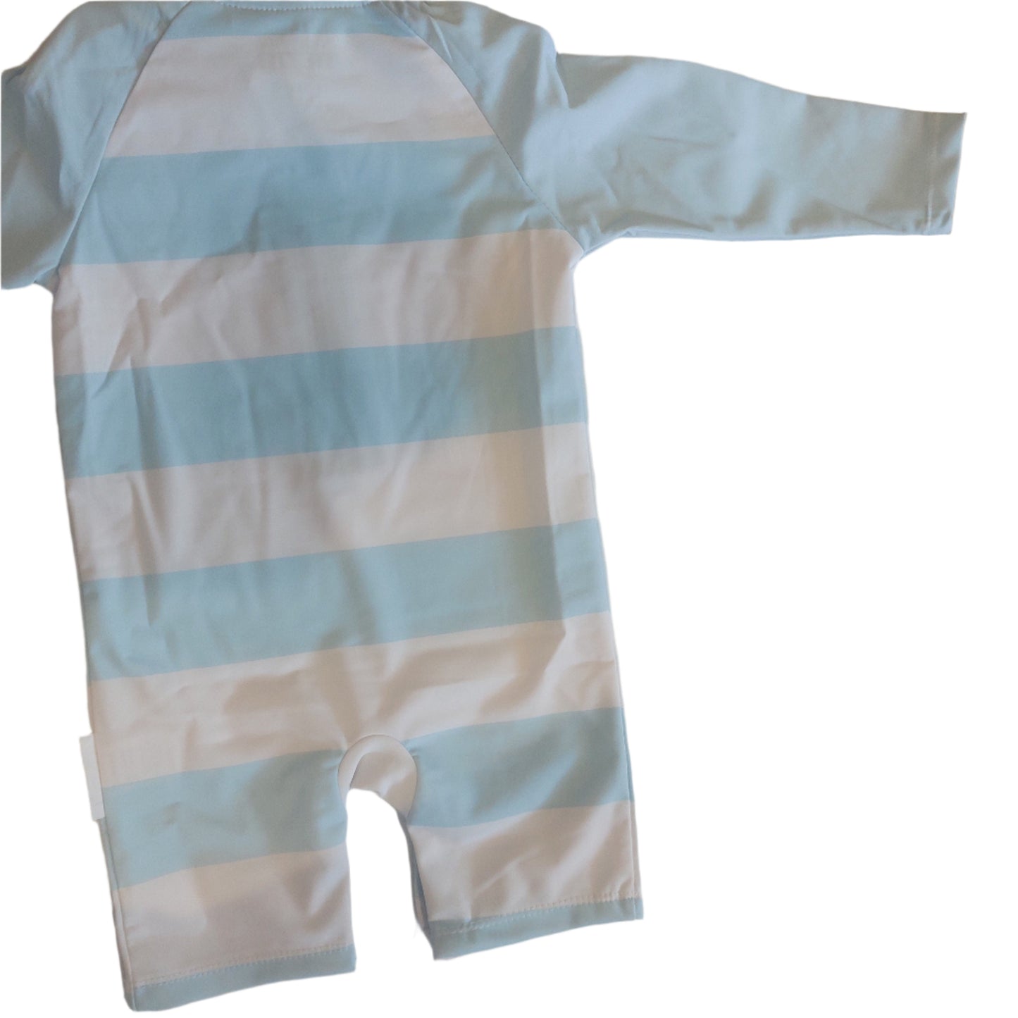 ZIP UP TODDLER SWIMSUIT WITH SUNGLASSES - BLUE STRIPE | NURSERY TIME