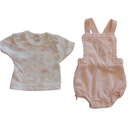 PINK PREMATURE BABY ROMPER 2 PIECE SET