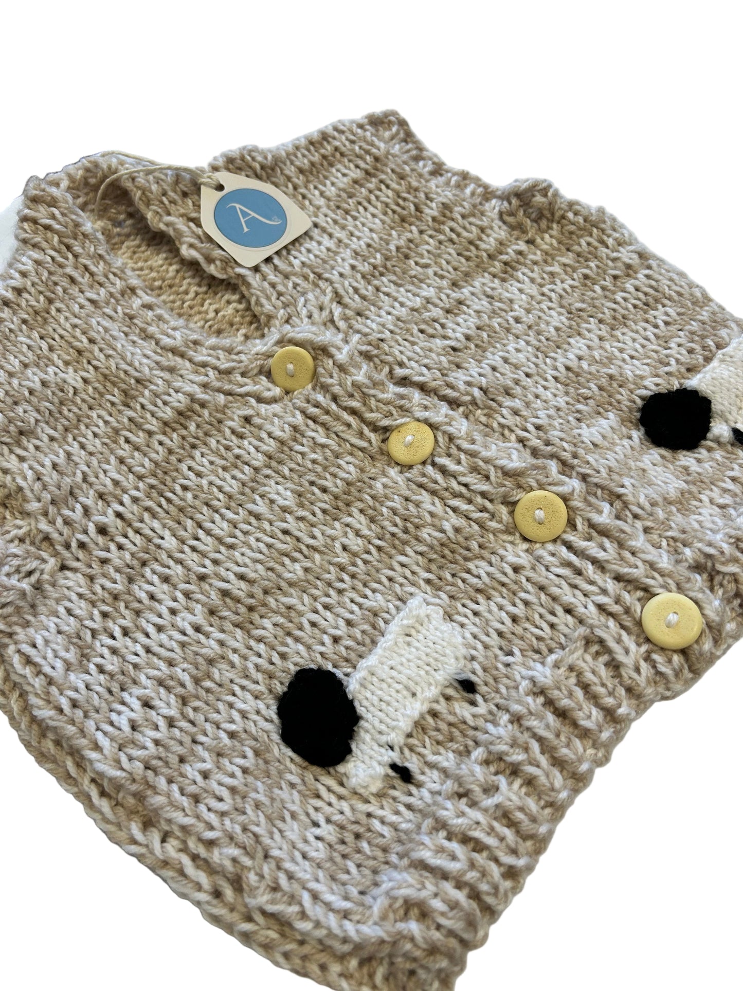 TAUPE SHEEP GILET - 2-3 YEARS