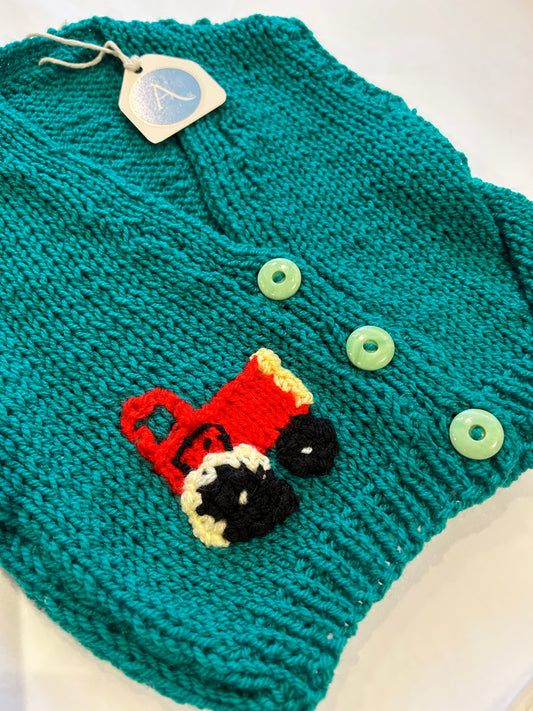 GREEN WITH RED TRACTOR GILET - 9-12 MONTHS
