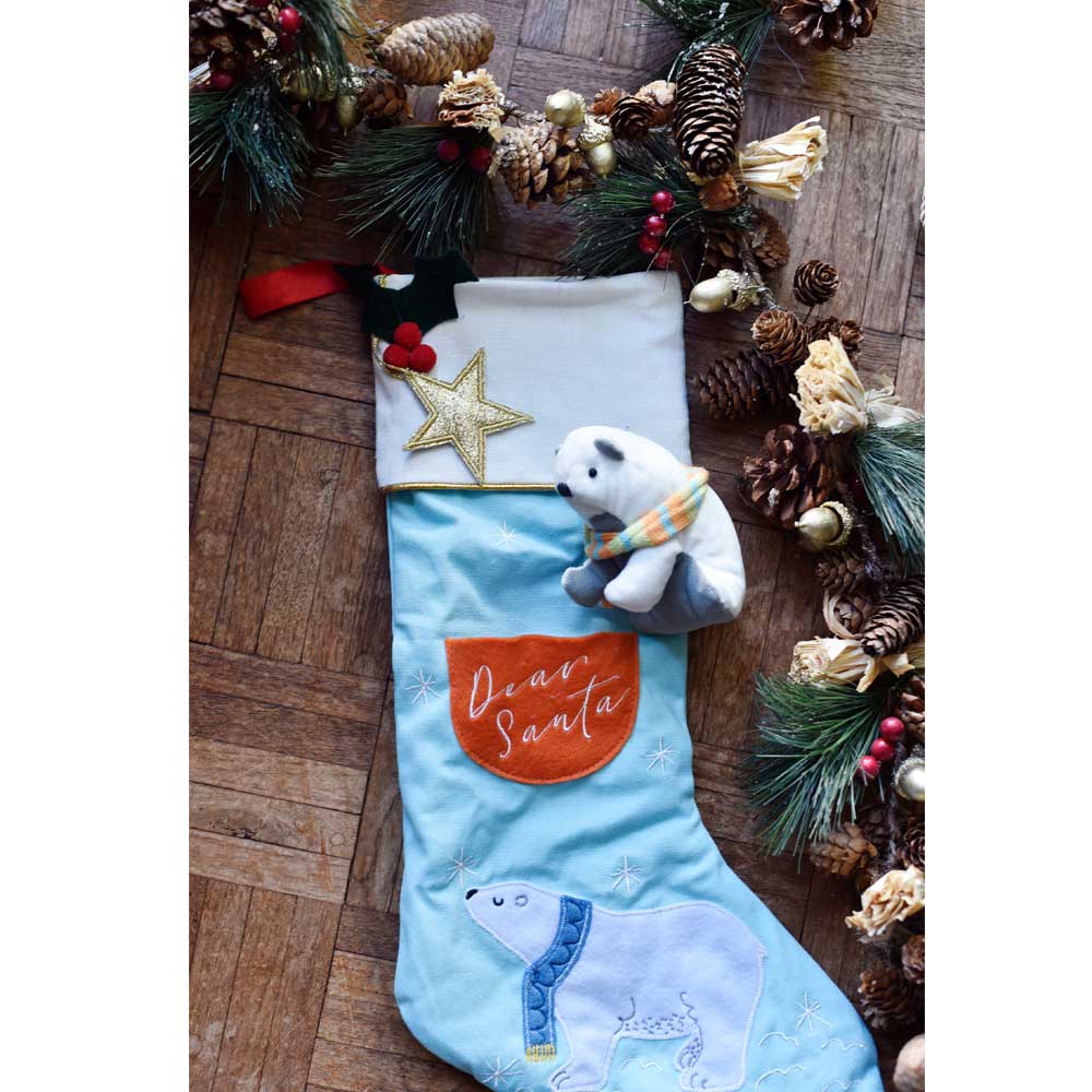 DEAR SANTA POLAR BEAR CHRISTMAS STOCKING