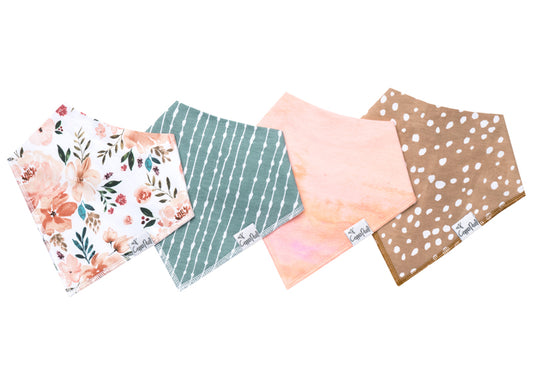 FAWN FLORAL DRIBBLE BIB 4 PACK