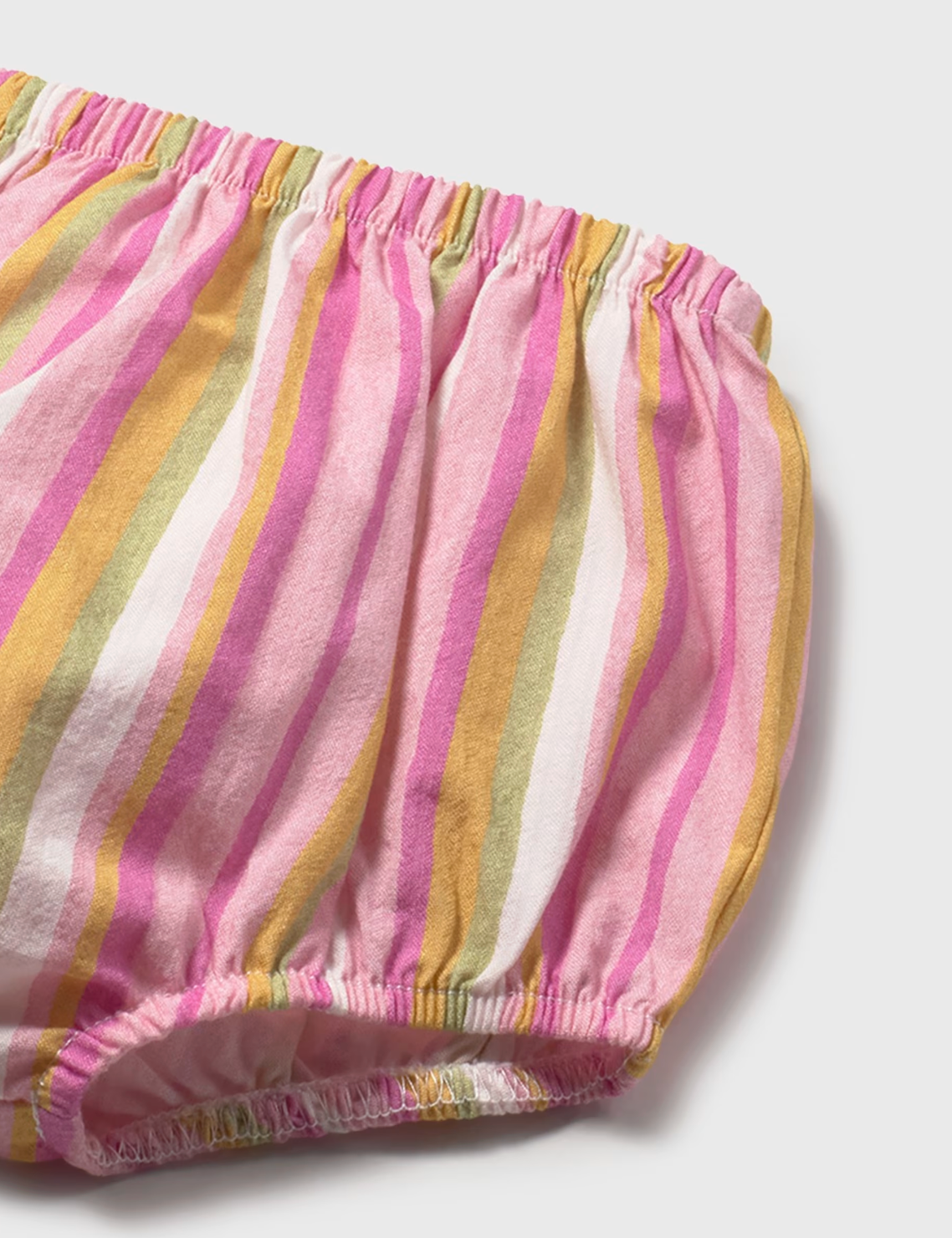 Colorful striped baby bloomers. GIRLS STRIPE TOP & SHORTS SET WITH HAIRBAND | MAYORAL