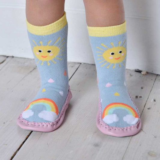 SUNSHINE MOCCASIN SLIPPER SOCKS - 4 SIZES