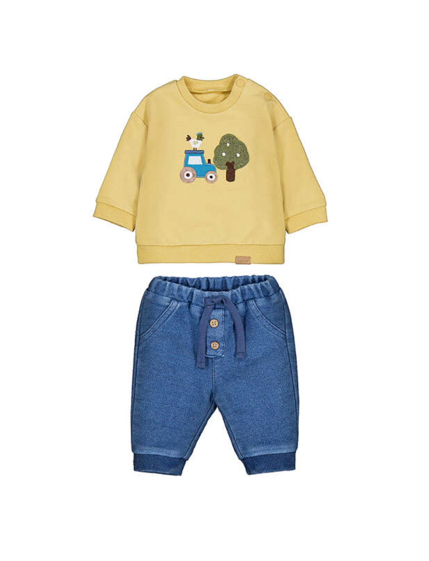 Mayoral Boys Tractor Outfit Set pullover and trousers from Annabels of Cranbrook