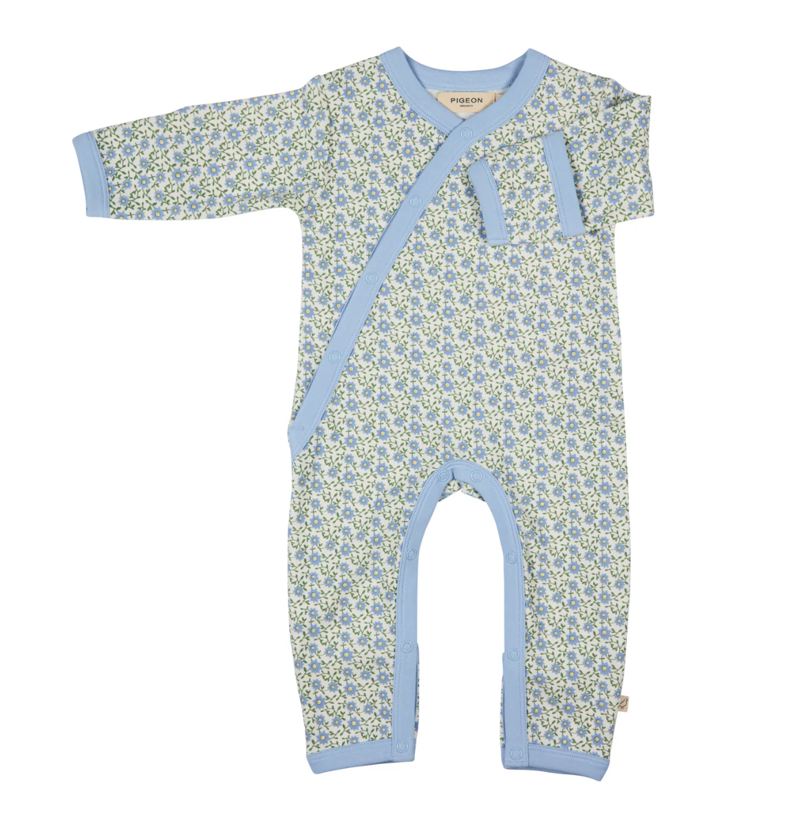 ORGANIC COTTON SLEEPSUIT - DITSY BLUE, 0-12 MONTHS