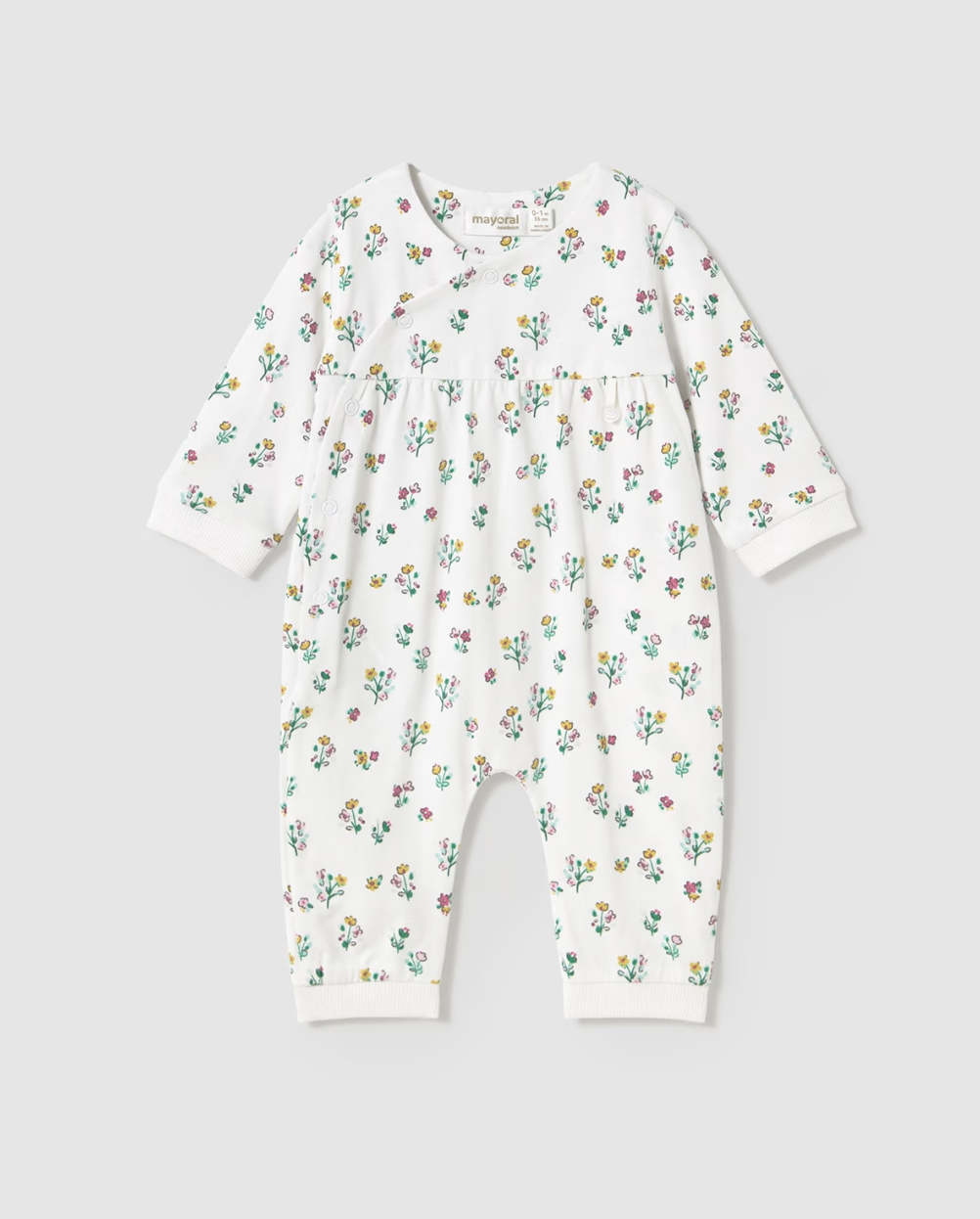 MAYORAL NEWBORN GIRL FLORAL SLEEPSUIT WITH FOOT COVERS