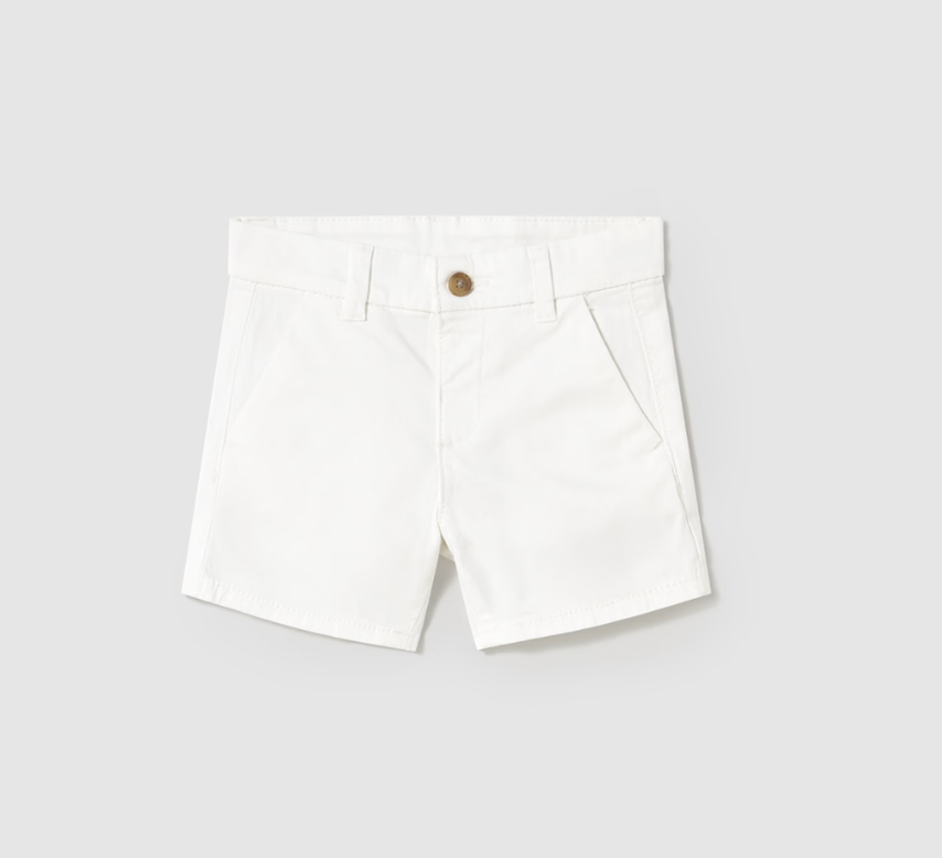 BABY BASIC WHITE CHINO SHORTS
