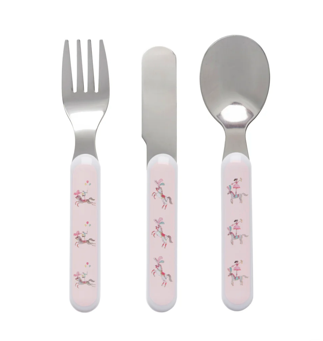 FAIRGROUND PONIES CHILDREN'S MELAMINE CUTLERY SET