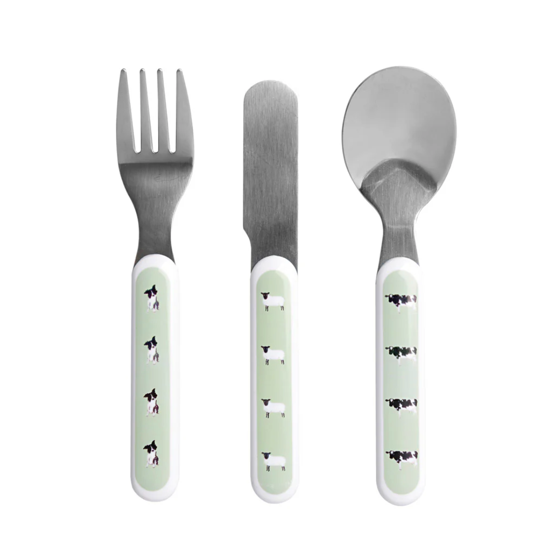 ON THE FARM CHILDREN'S MELAMINE CUTLERY SET