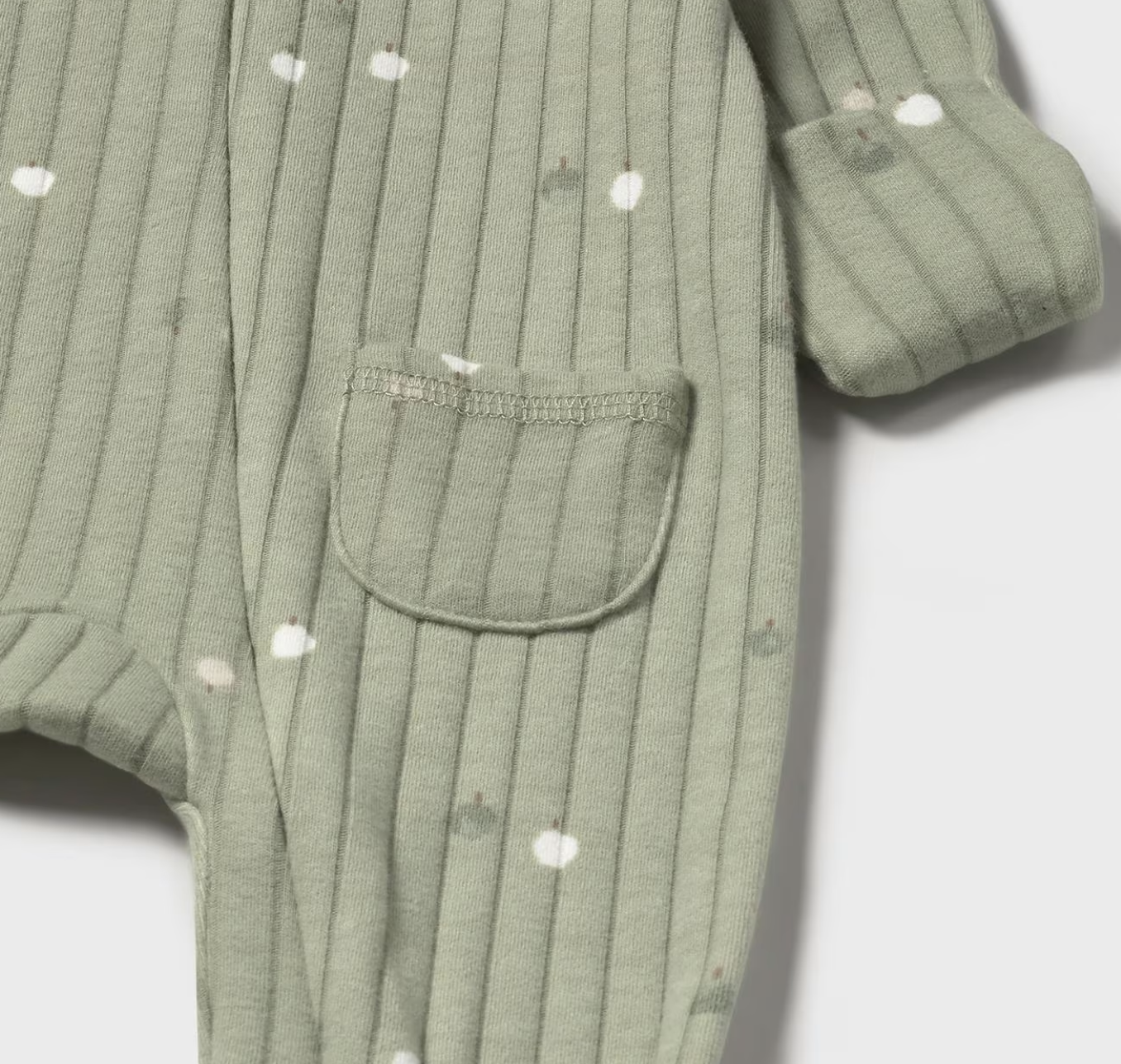 MAYORAL NEWBORN UNISEX ZIP SLEEPSUIT - SAGE