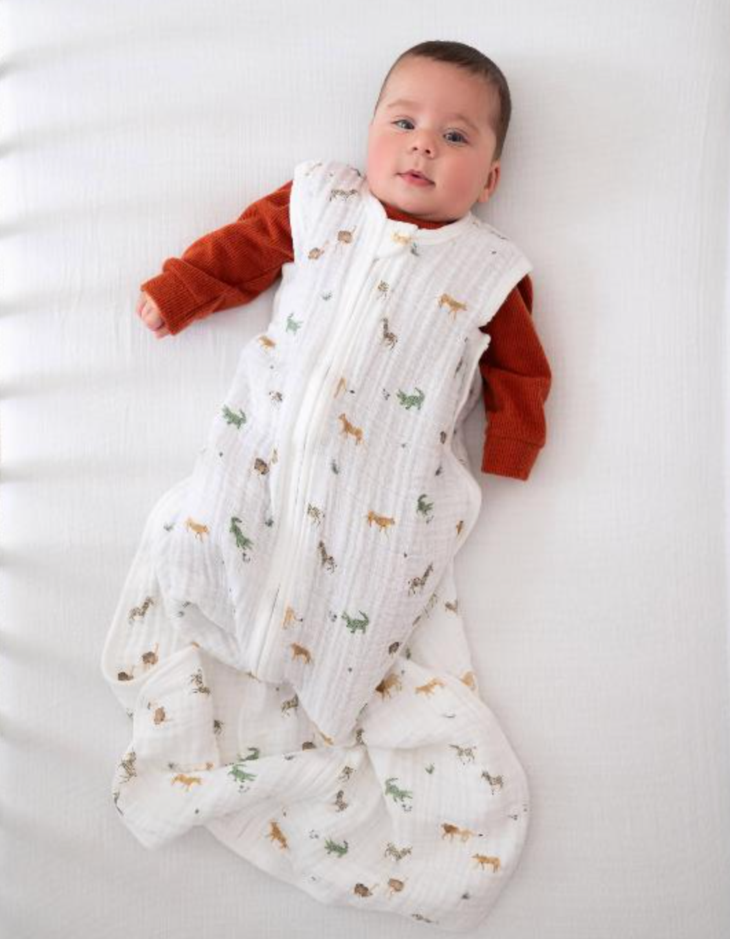 AIDEN + ANAIS ORGANIC COTTON SLEEPING BAG 1.0 TOG - SAFARI DREAMS
