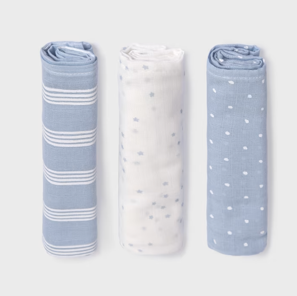 MAYORAL 3 PACK MUSLIN SET - SKY BLUE