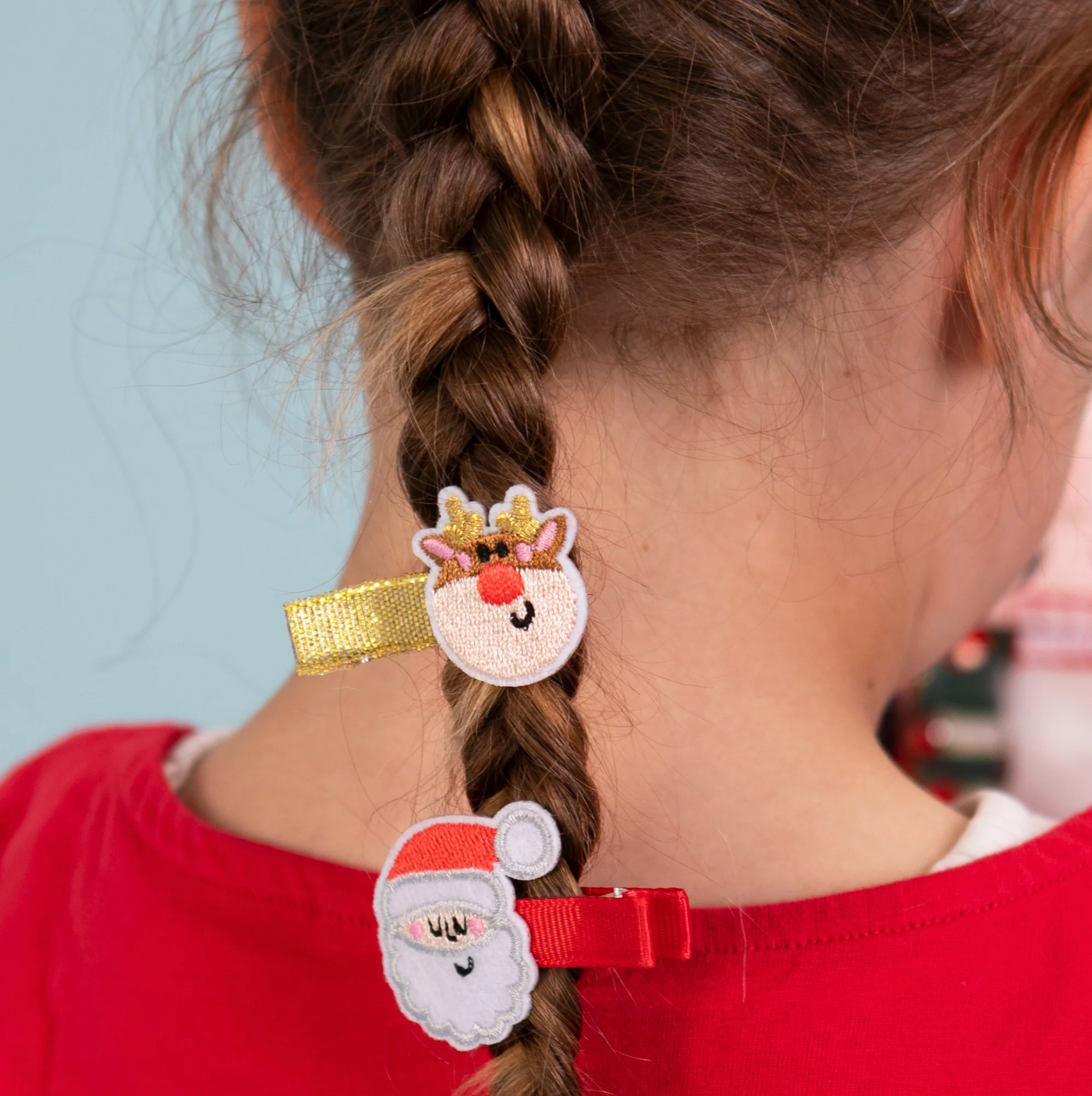 RACHEL ELLEN HAIR CLIPS - SANTA/RUDOLPH
