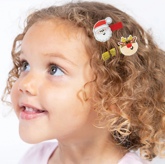 RACHEL ELLEN HAIR CLIPS - SANTA/RUDOLPH