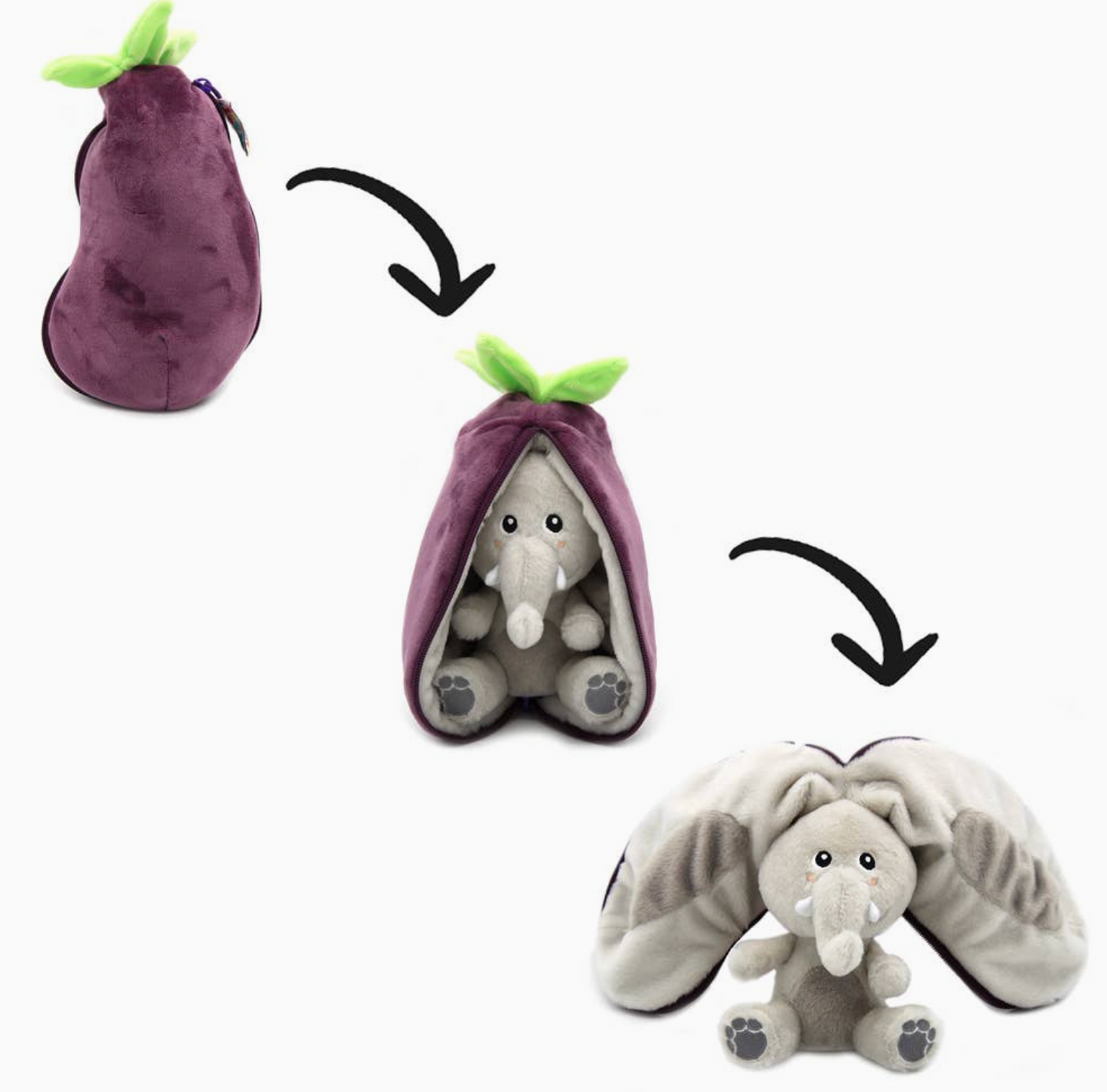 FLIPETZ - RESET THE ELEPHANT/AUBERGINE 2-IN-1