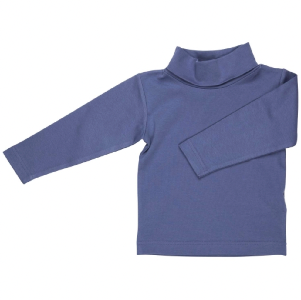 PIGEON ORGANICS CHILDREN'S POLO NECK LONG SLEEVE T-SHIRT - BLUE