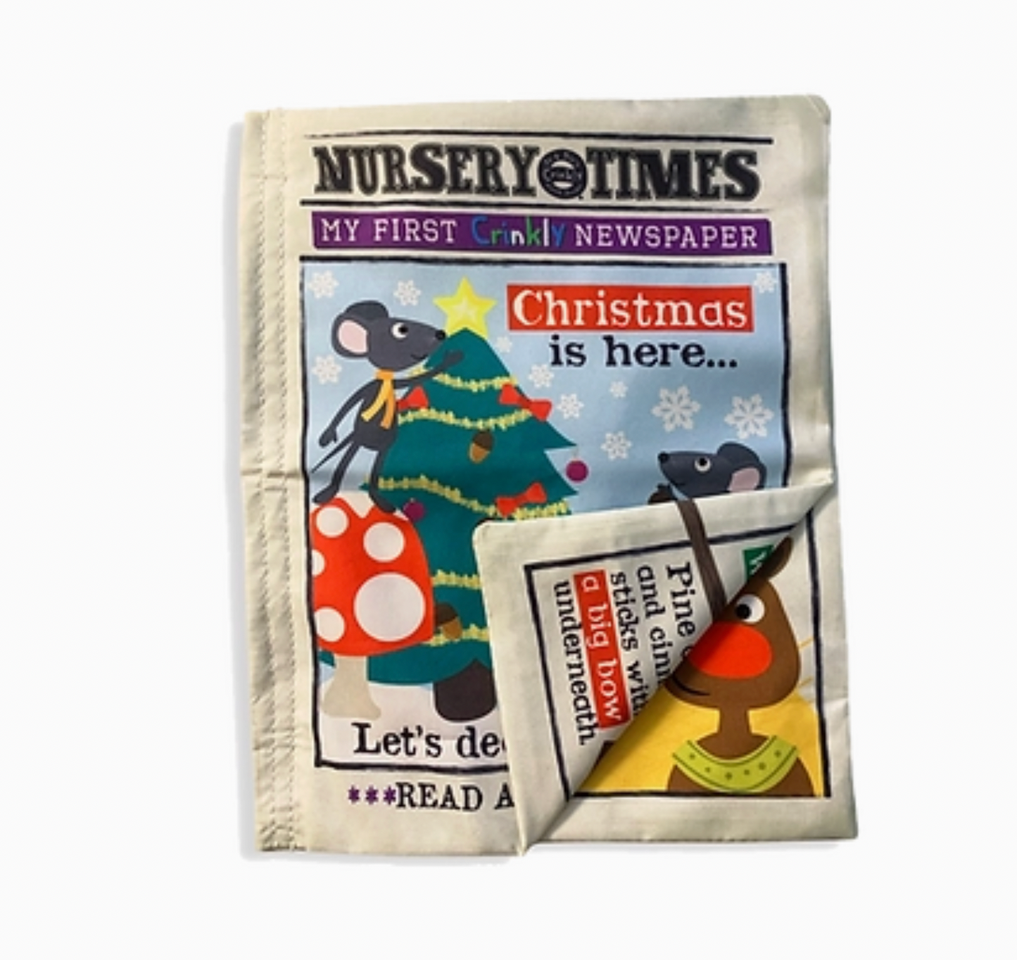 NURSERY TIMES CRINKLY NEWSPAPER - CHRISTMAS MICE