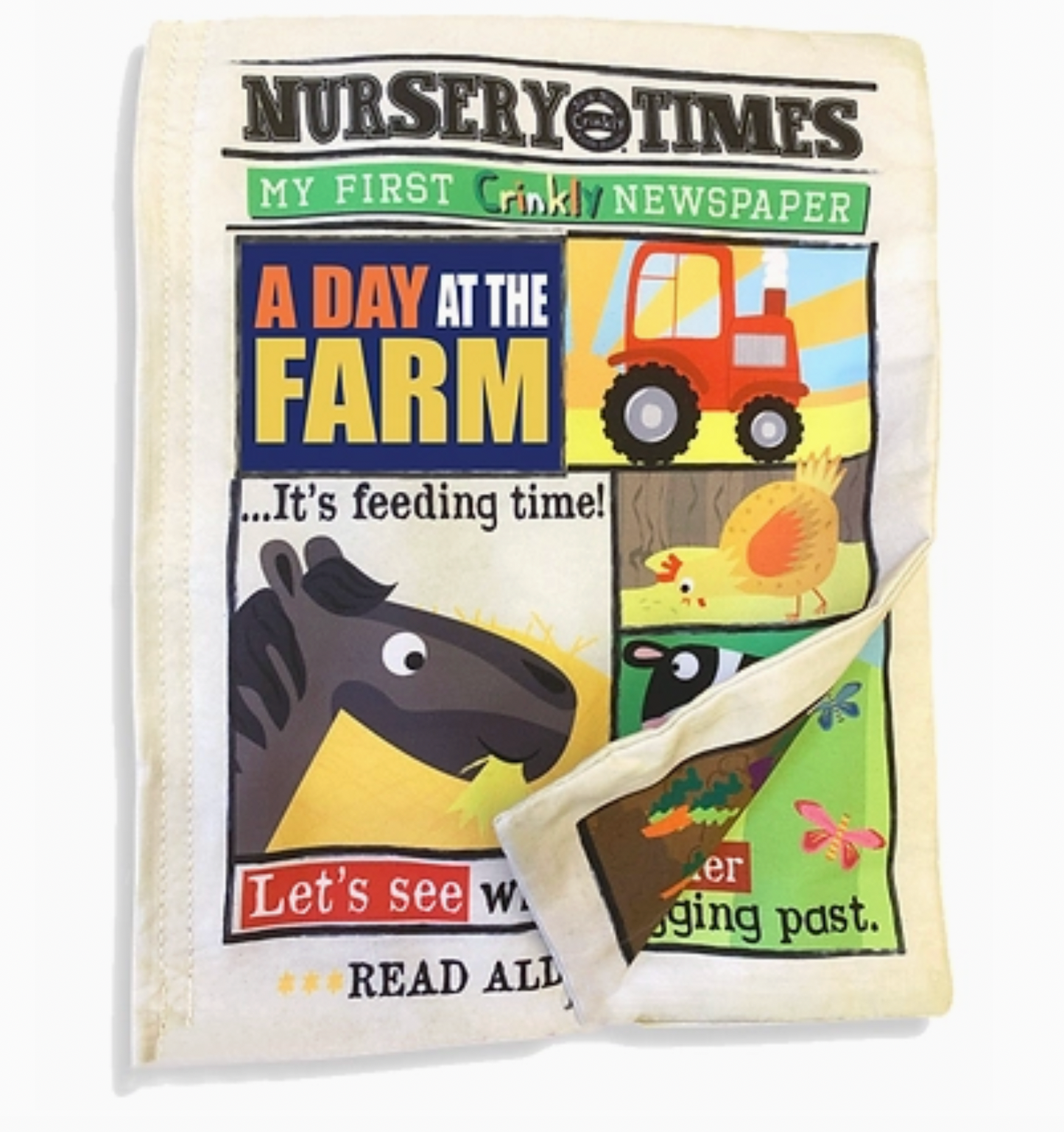 NURSERY TIMES CRINKLY NEWSPAPER - FARM ANIMALS