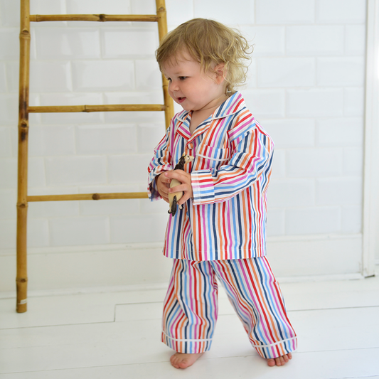 CHILDREN'S MULTI-COLOURED STRIPE PYJAMAS