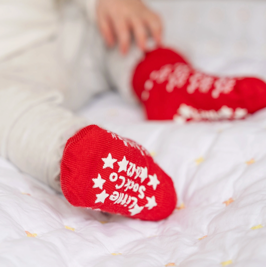 SNOWFLAKE NON-SLIP STAY-ON SOCKS IN A FUN BAG