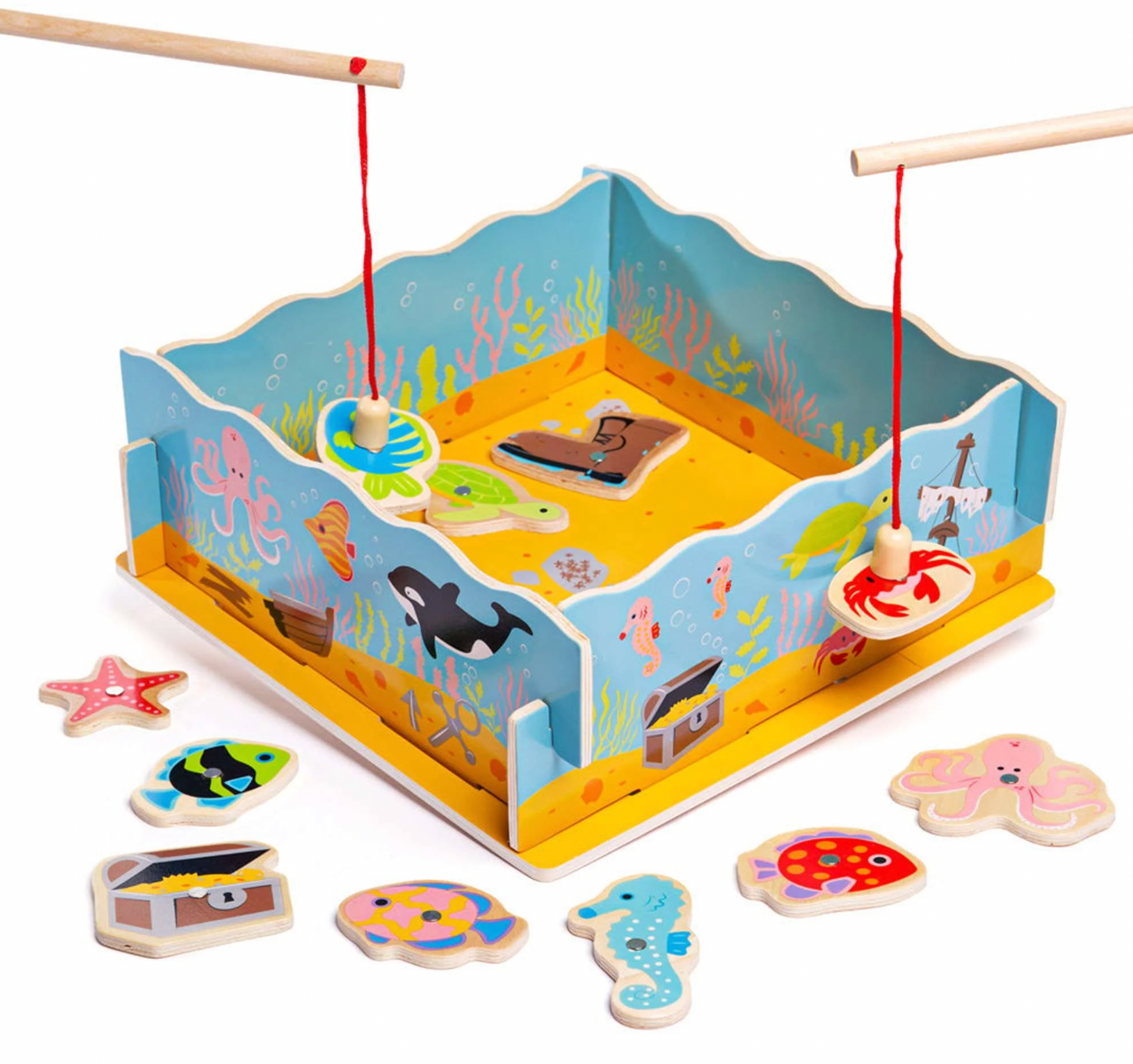 MAGNETIC WOODEN FISHING GAME