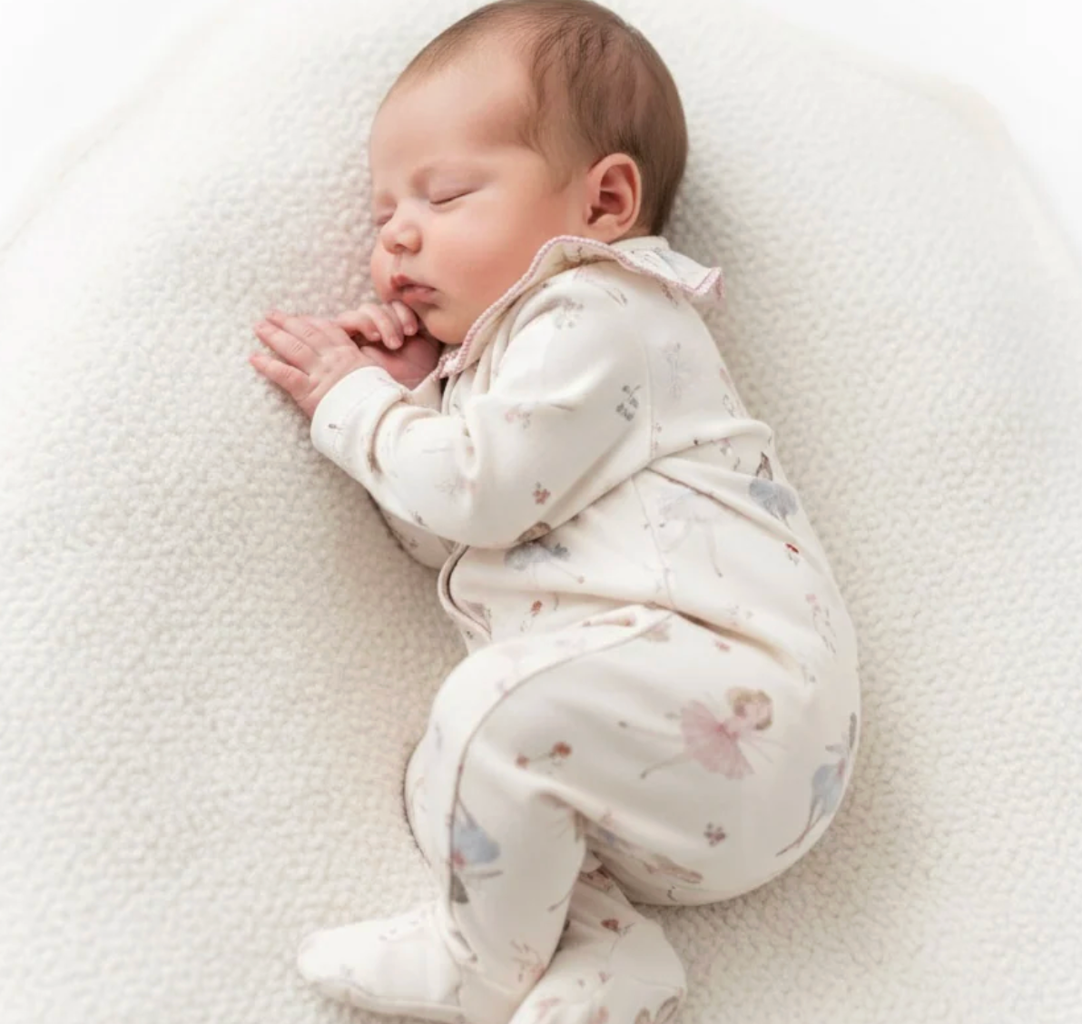 ORGANIC COTTON BABY GIRLS BALLERINA ZIP-UP SLEEPSUIT | ELEANOR CHARLES